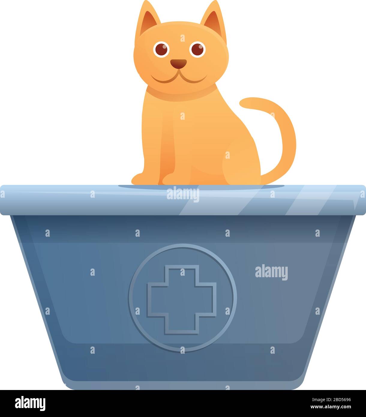 Gato en icono de mesa veterinaria. Dibujo animado de gato sobre icono de  vector de mesa veterinaria para diseño web aislado sobre fondo blanco  Imagen Vector de stock - Alamy