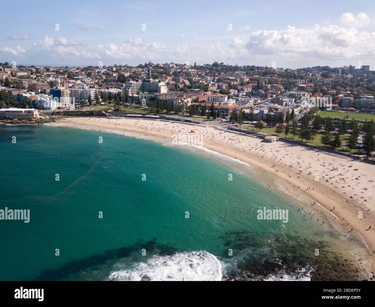 Vistas aéreas de Bondi Beach, Sydney, Nueva Zelanda, Australia Foto de stock