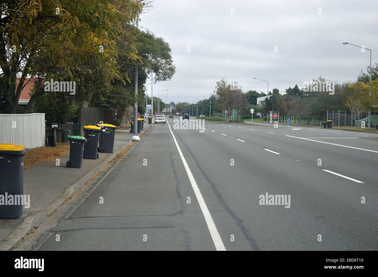 CHRISTCHURCH, NUEVA ZELANDA, 31 DE MARZO de 2020; las calles normalmente concurridas de Christchurch están en gran parte desiertas durante el cierre de Covid 19 en Nueva Zelanda, 2020 de marzo Foto de stock