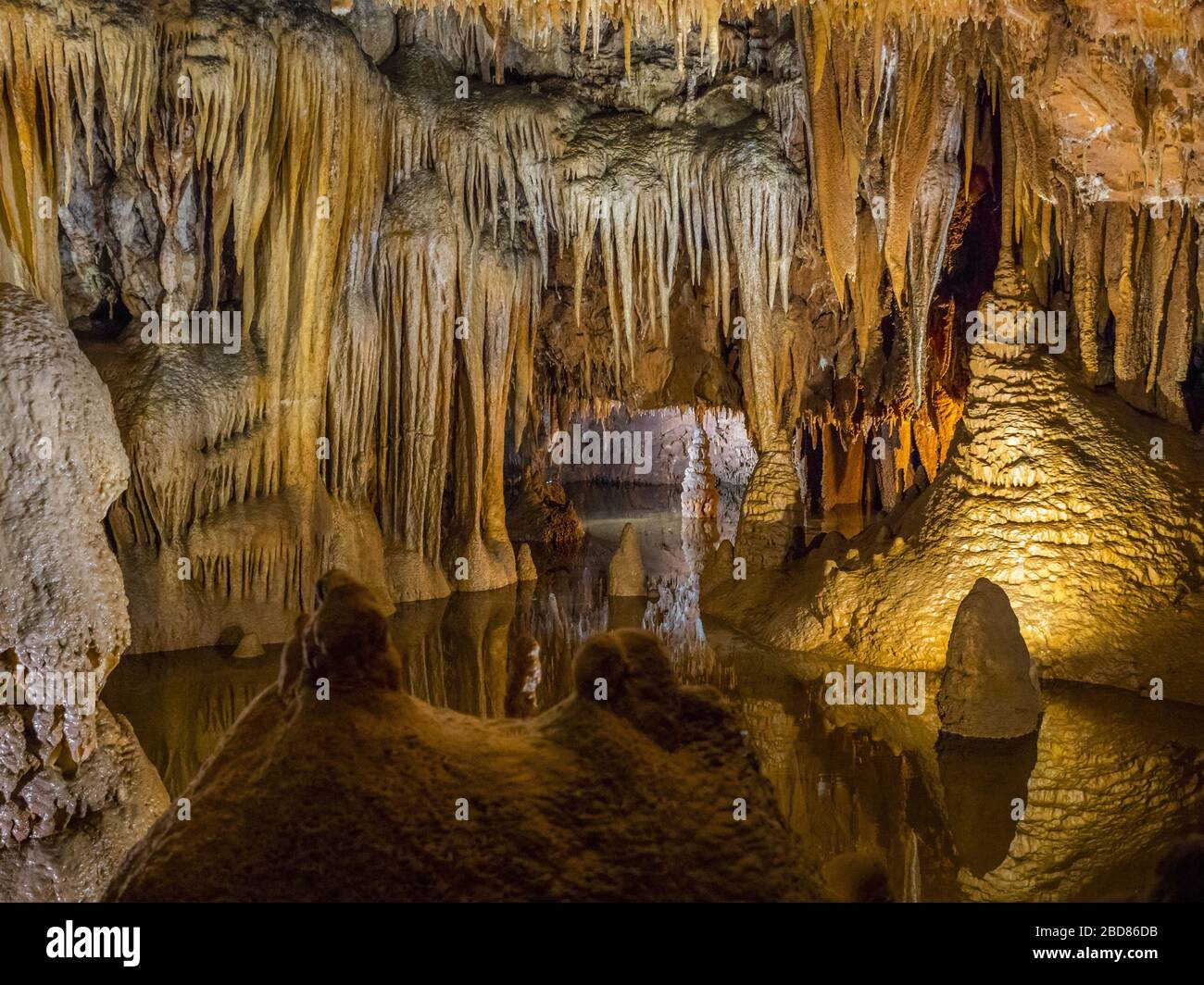Cueva de piedra caliza Jama Baredine, Croacia, Istria, Porec, Nova Vas Foto de stock