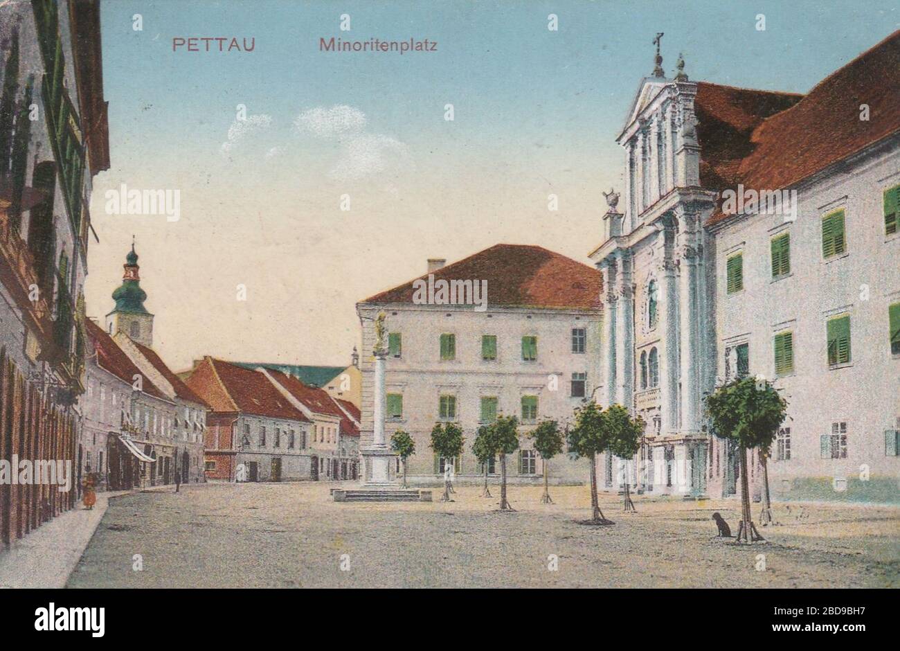 'Inglés: Postal de Ptuj.; 1910; http://www.ebay.de/itm/Pettau-Minoritenplatz-Gelaufen-um-1910-Guter-Zustand-/271953801132; Autor desconocido; ' Foto de stock