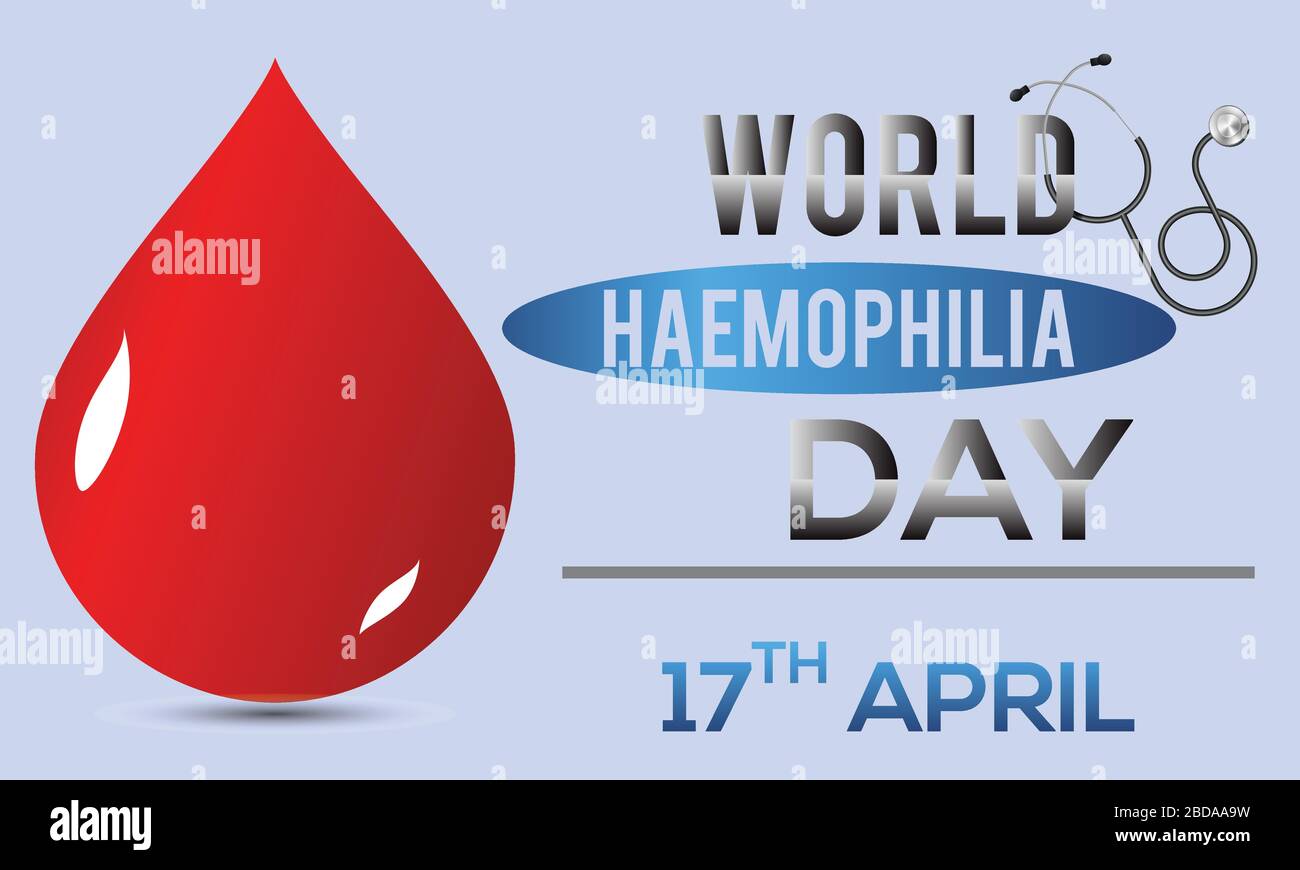 Día Mundial De La Hemofilia 17 De Abril Plantilla De Banner De Vectores Médicos Concepto De 9568
