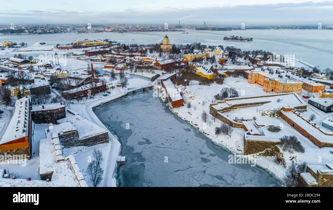 Vista invernal de Helsinki Finlandia. Foto de stock