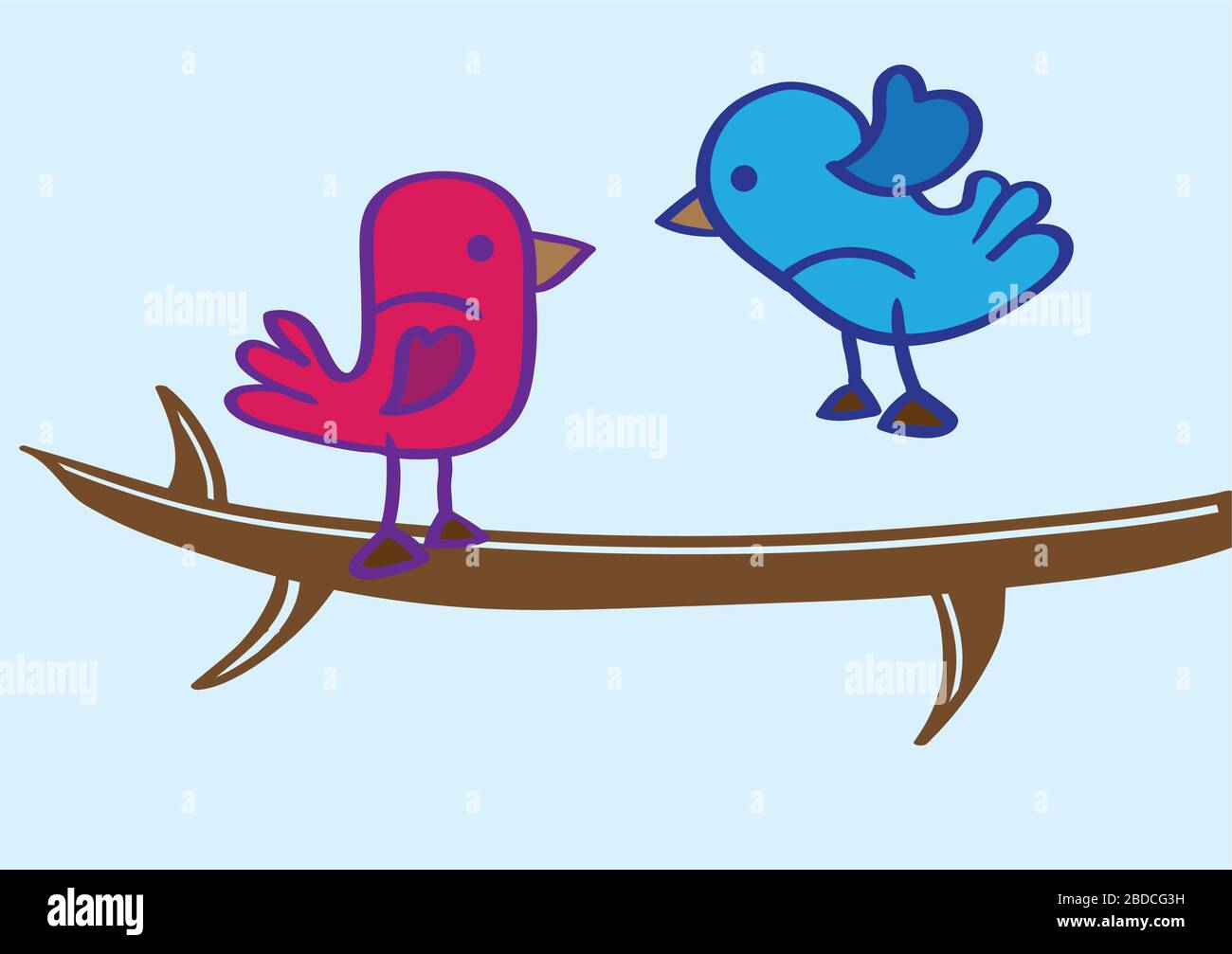 Dibujo animado vectorial de un pájaro rojo parado en una rama del árbol y un pájaro azul aterrizando delante de él Imagen Vector de stock - Alamy Dibujo animado vectorial de un pájaro rojo parado en una rama del árbol y un pájaro azul aterrizando delante de él Imagen Vector de stock - Alamy