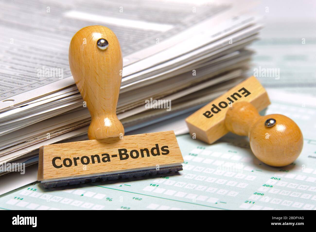 Eurobonos oder Corona-Bonds zur Finanzierung der Corona-Kise Foto de stock