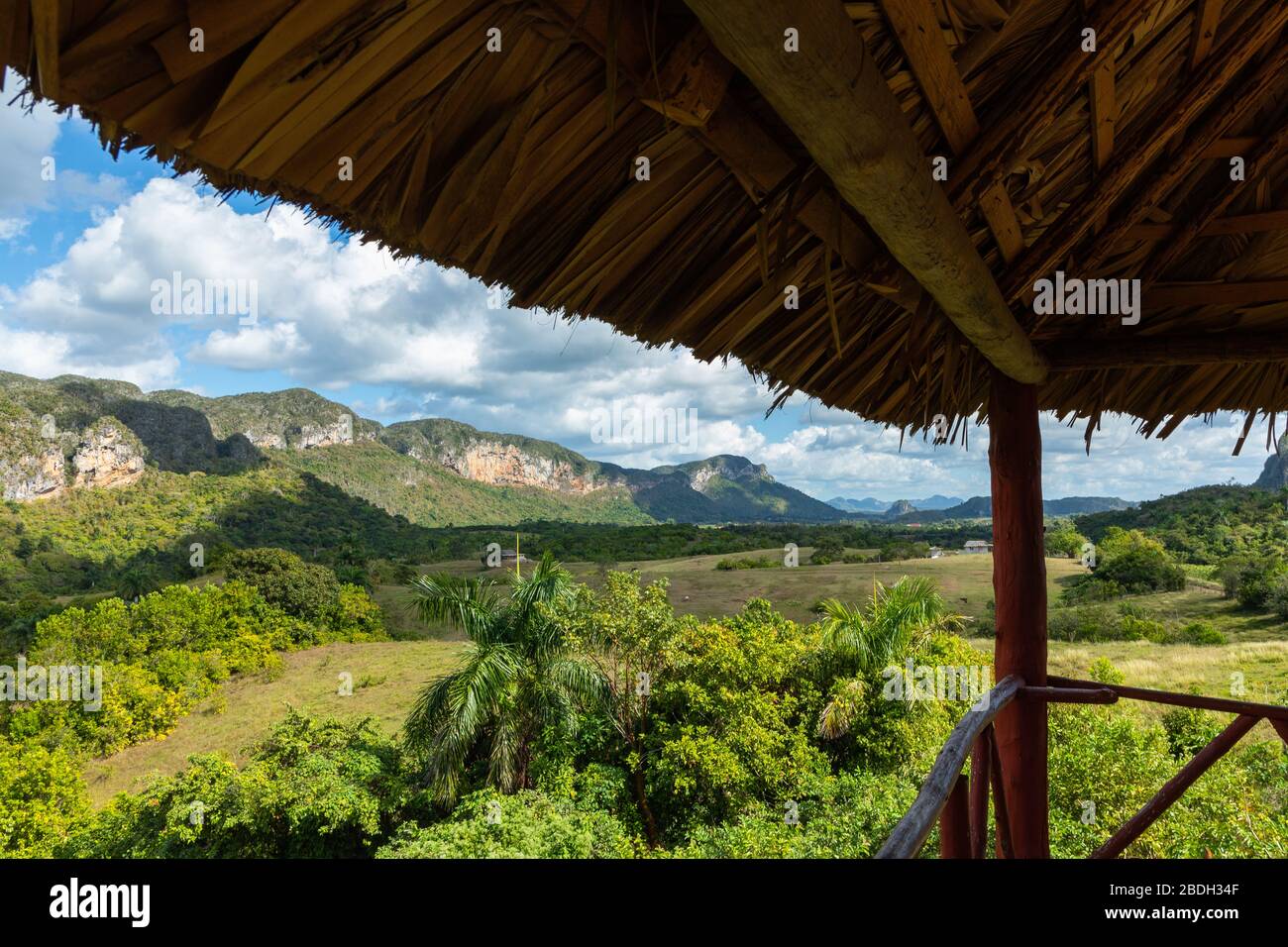 El Valle de Vinales, popular destino turístico. Plantación de tabaco. Pinar del Río, Cuba. Foto de stock