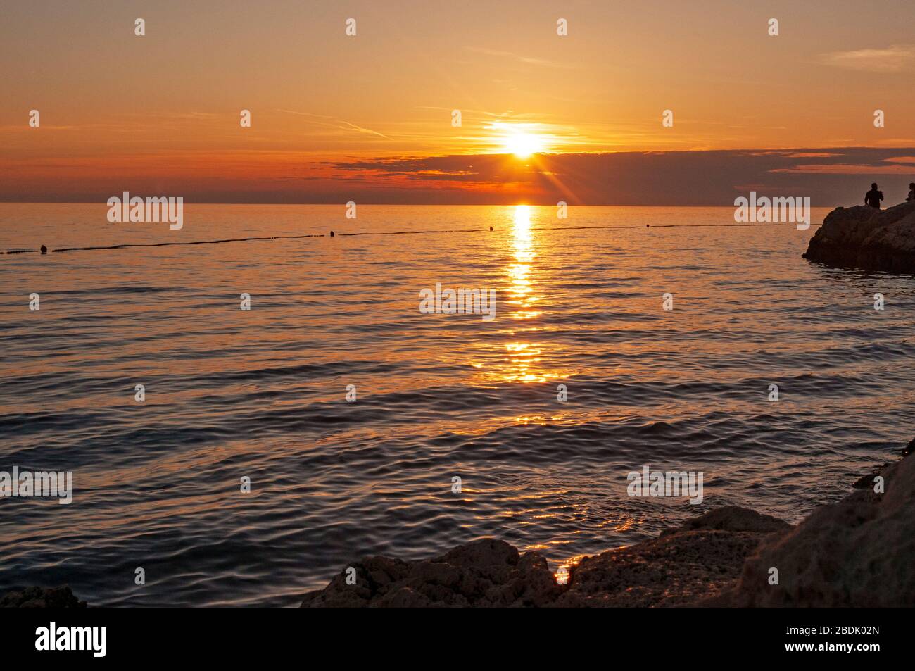 Sunset, Rovinj, Croacia Foto de stock