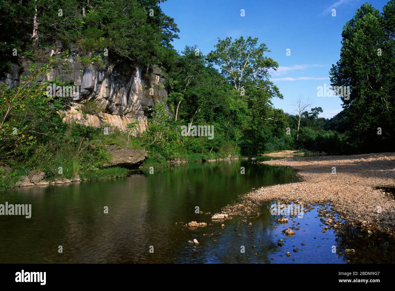 Jacks Fork en Buck Hollow, Ozark National Scenic Riverways, Missouri Foto de stock