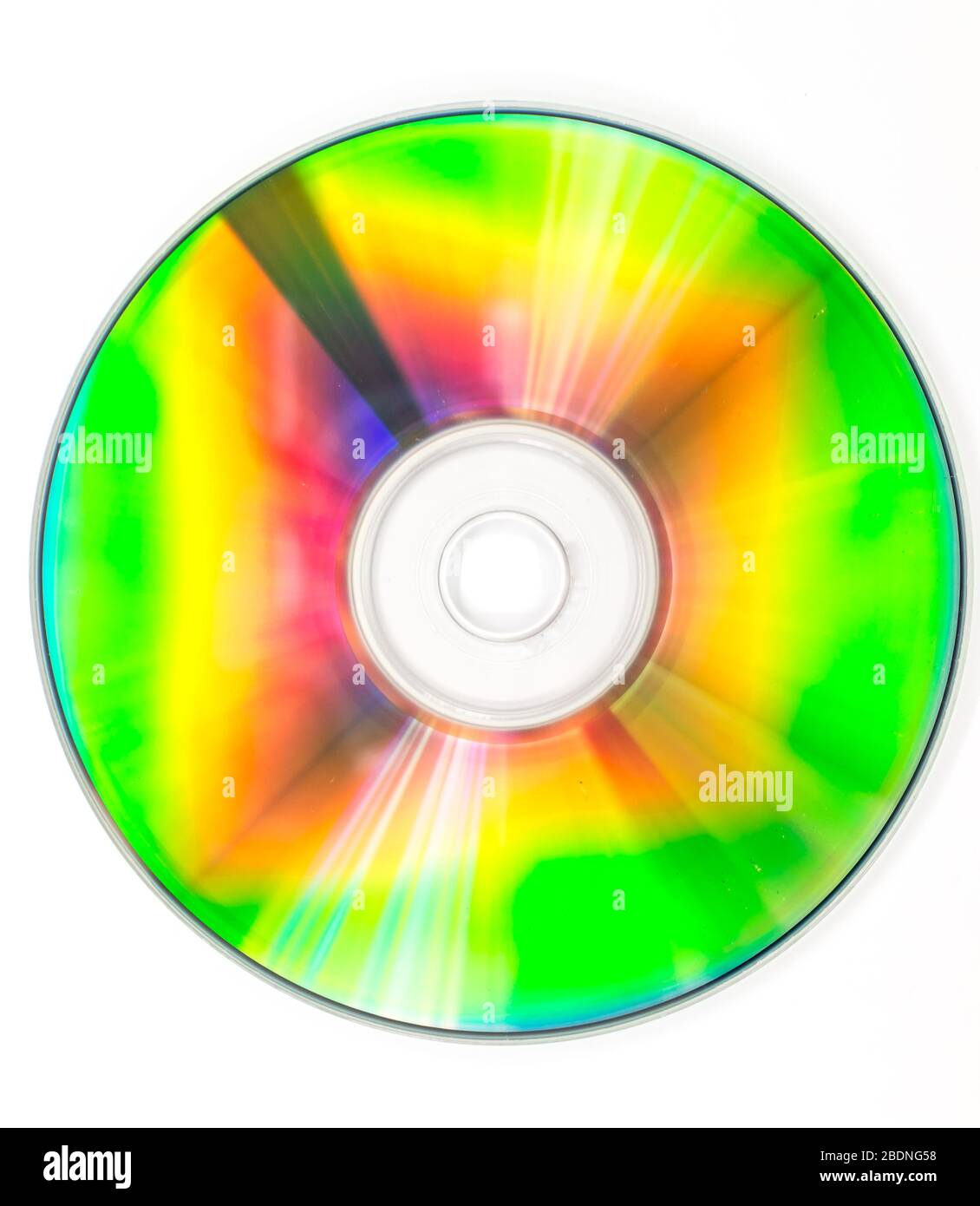 CD DVD compacto de almacenamiento de discos ópticos con polvo y arañazos.  Espectro de colores iridiscentes Fotografía de stock - Alamy