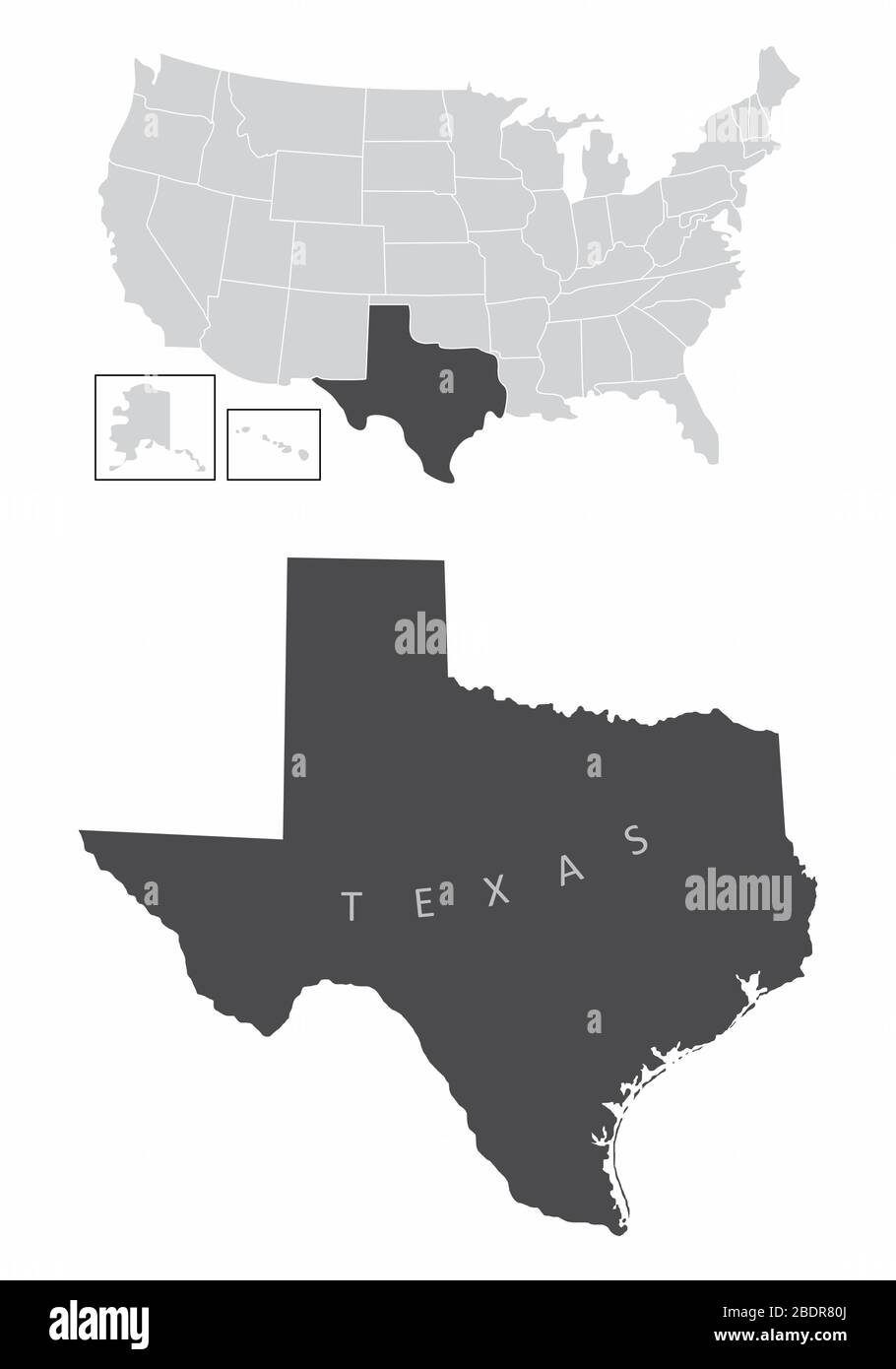 Mapa del estado de Texas Imagen Vector de stock - Alamy