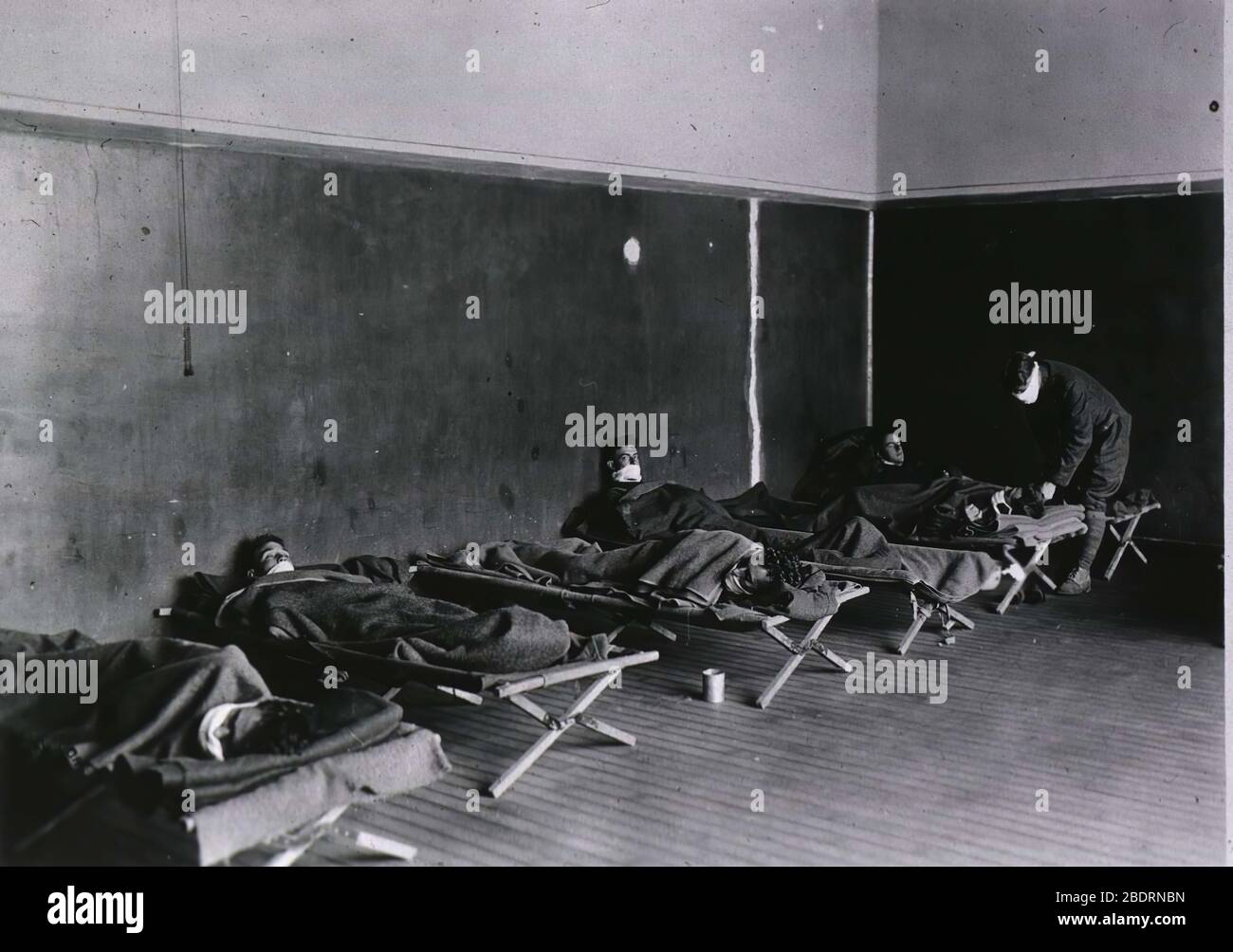 Durante la pandemia de gripe española de 1918, el Hospital de campo del Ejército de los Estados Unidos no. 29, Hollerich, Luxemburgo Foto de stock