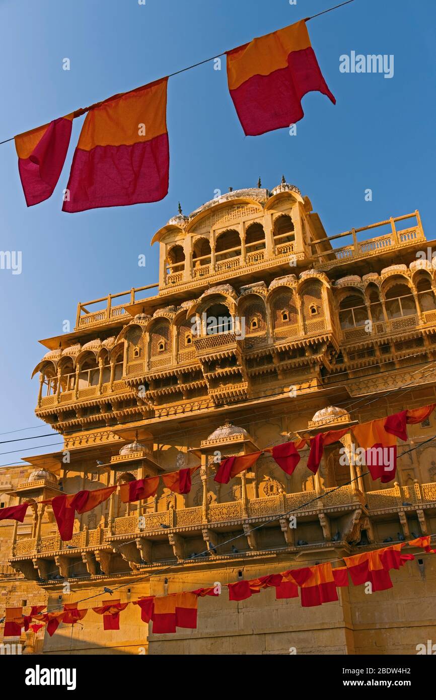 Raja Ka Mahal Palace Jaisalmer fuerte Rajasthan India Foto de stock