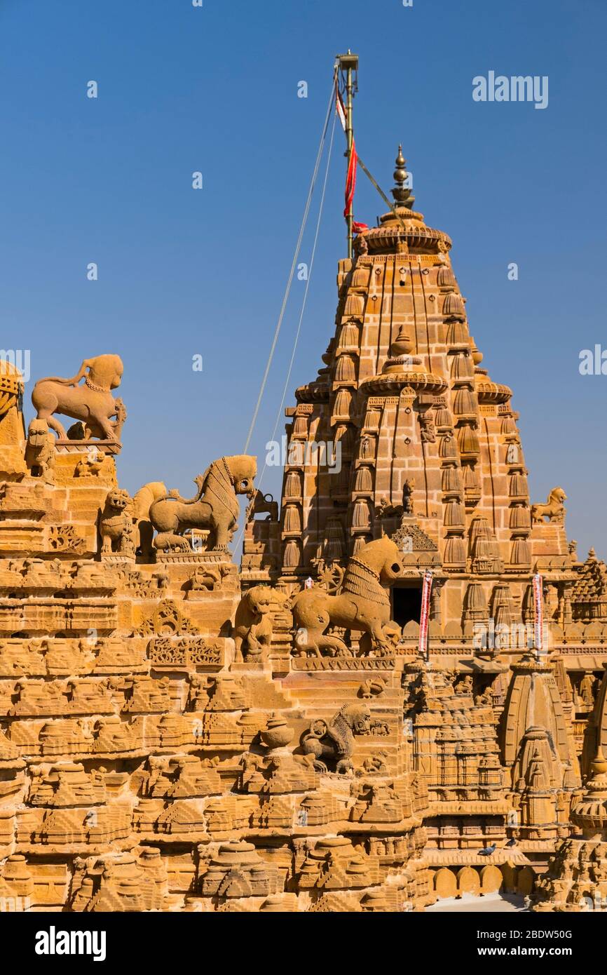 Sri Chandra Prabhu Swami Jain Templo Jaisalmer fuerte Rajasthan India Foto de stock