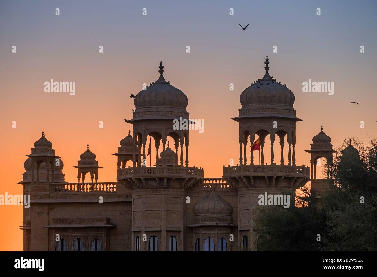 Jawahar Niwas Palacio Jaisalmer Rajasthan India Foto de stock