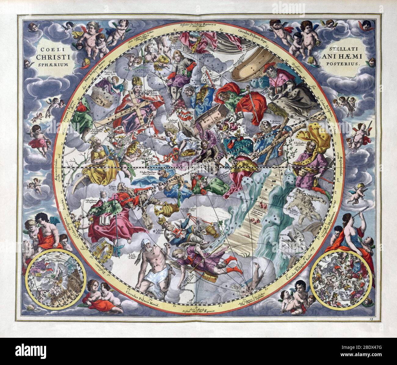 Constelaciones cristianizadas, Harmonia Macrocosmica, 1660 Foto de stock