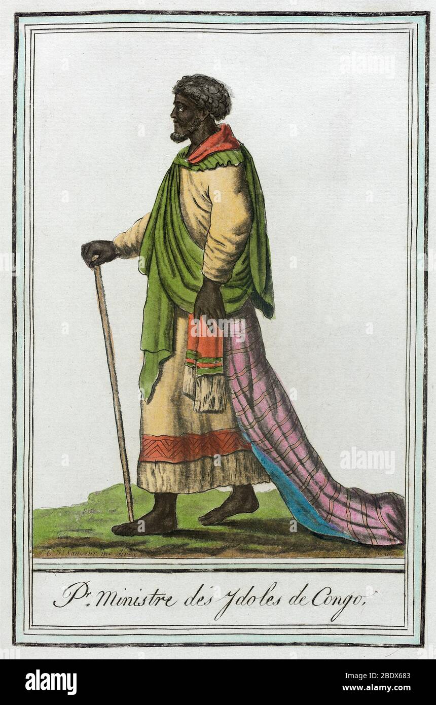 África Central, Reino de Kongo Oficial, 1797 Foto de stock