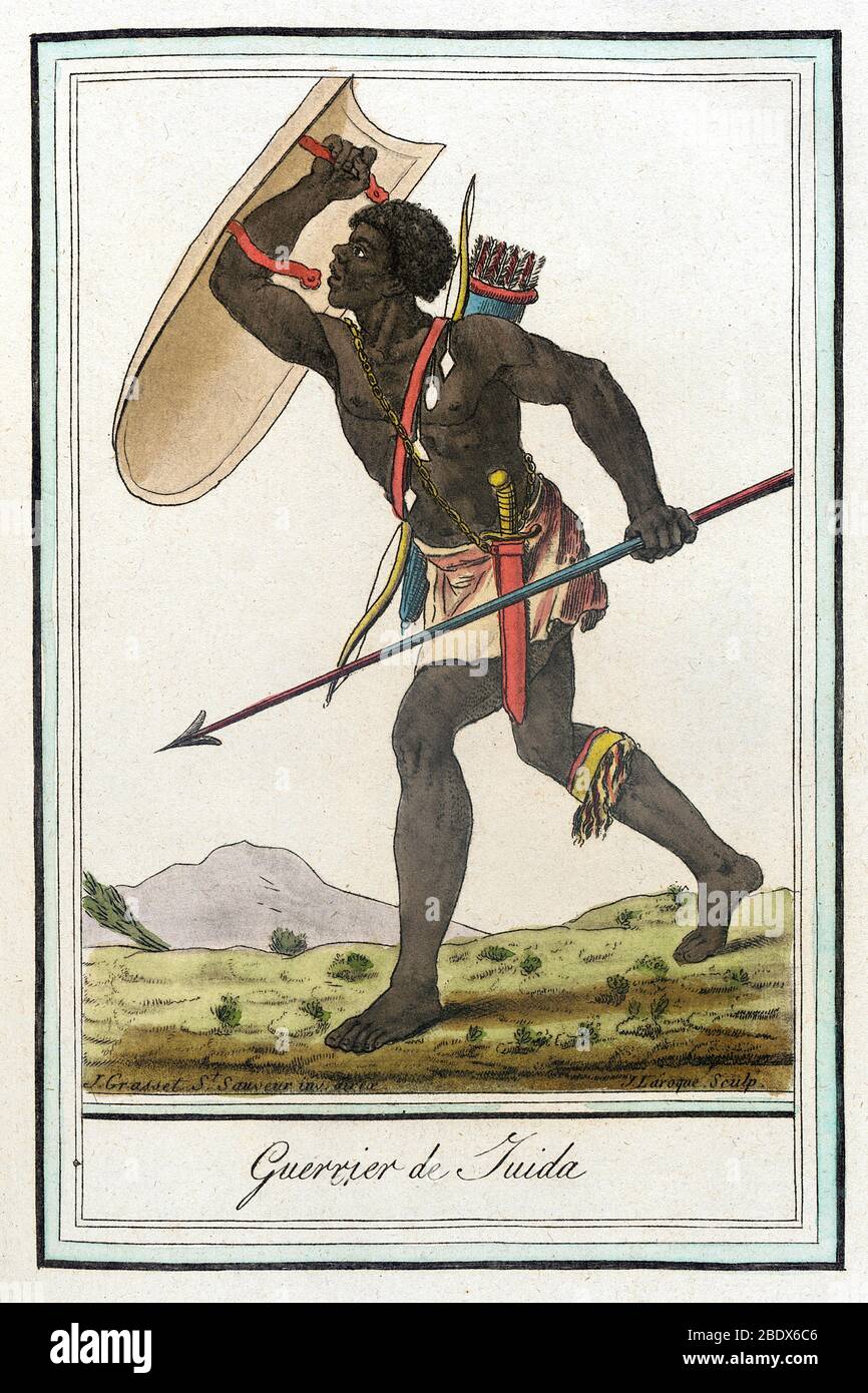 Guerrero Africano, 1797 Foto de stock