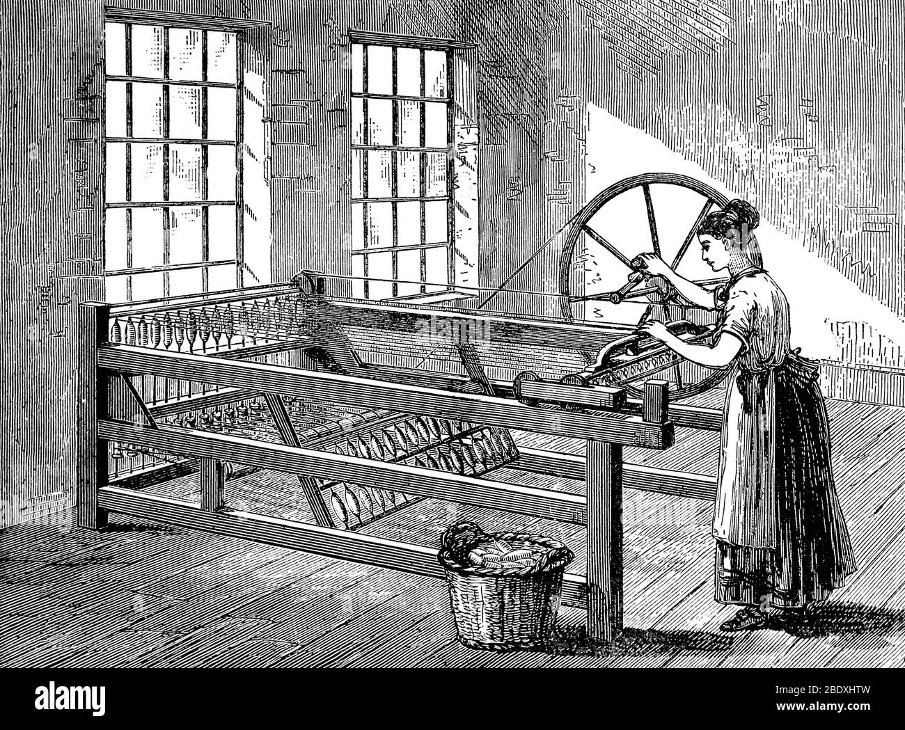 James Hargreaves, Spinning Jenny, 1764 Foto de stock