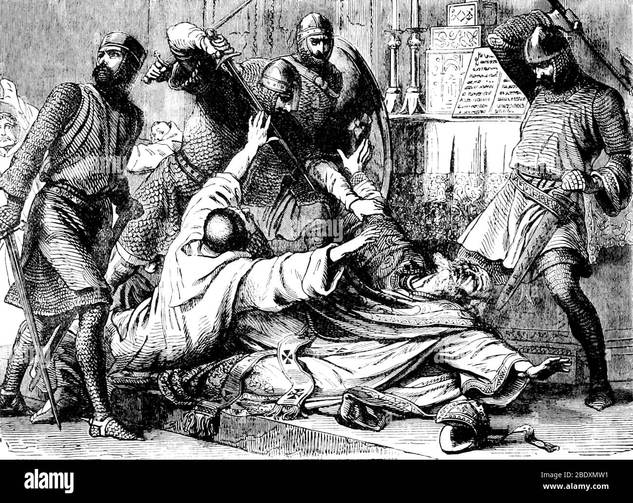 Asesinato de Thomas Becket, 1170 Foto de stock