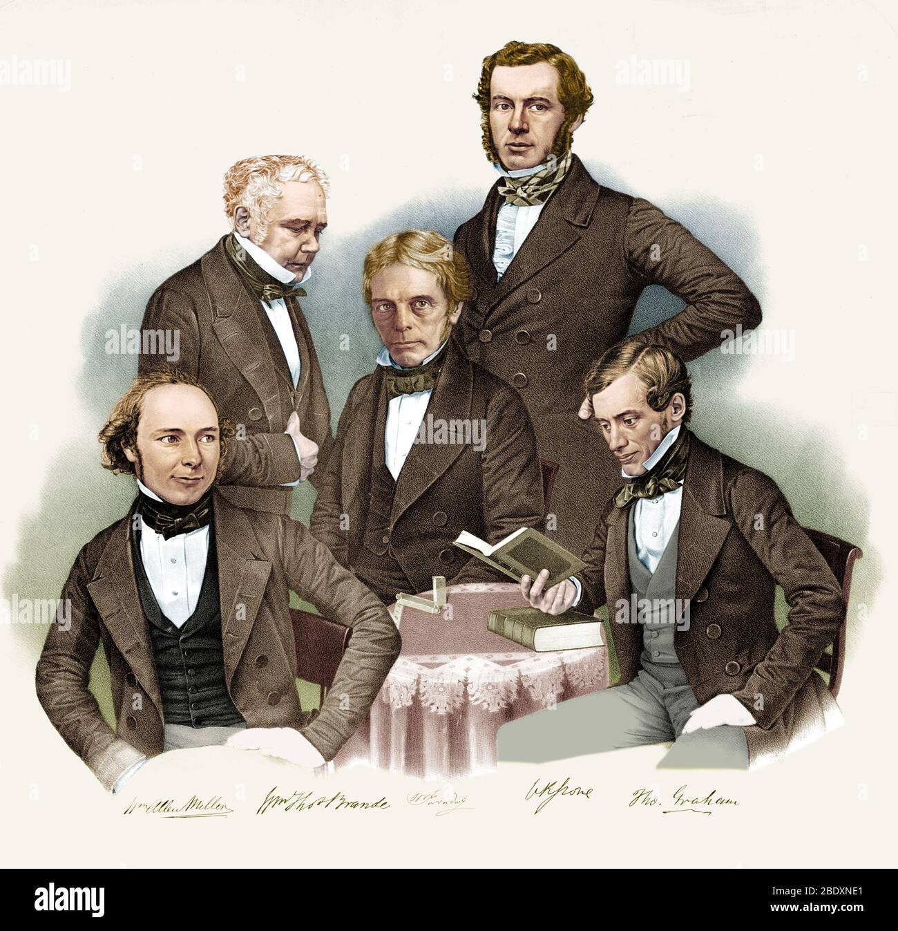 Famosos químicos ingleses, 1850 Foto de stock
