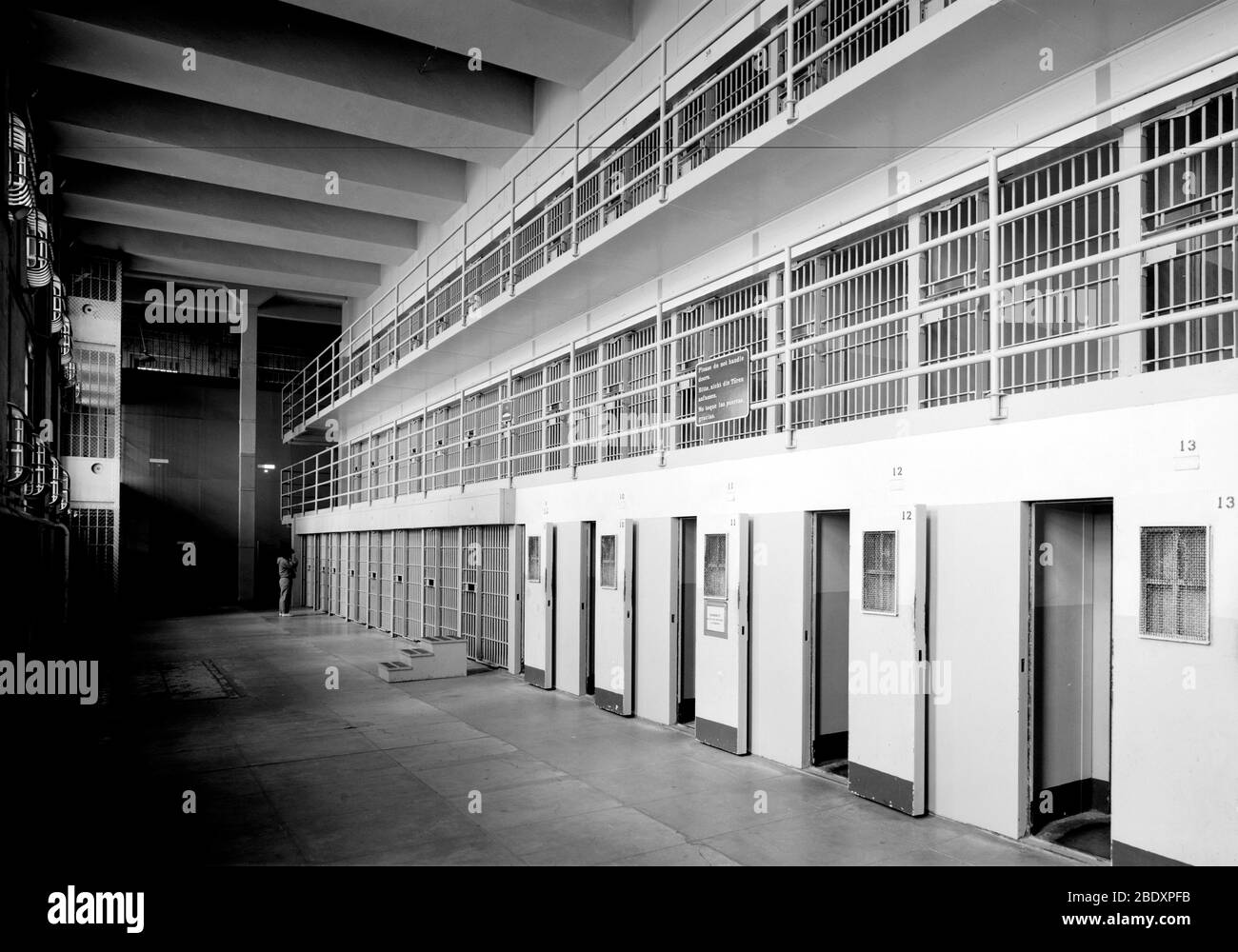 Alcatraz, bloque de celdas D, celdas de aislamiento, 1986 Foto de stock