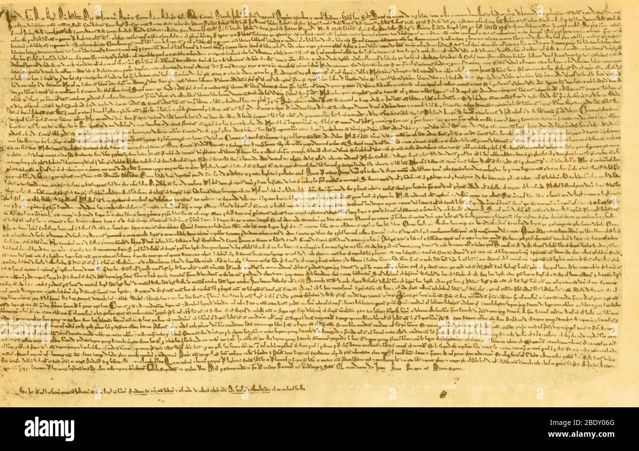 Carta Magna, 1215 Foto de stock