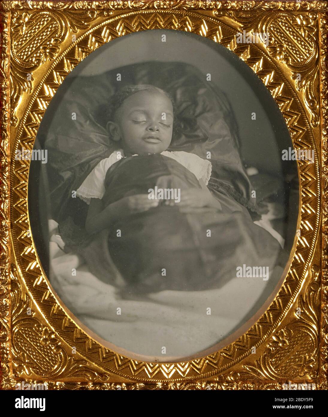 Retrato postmortem de un niño negro, 1855 Foto de stock