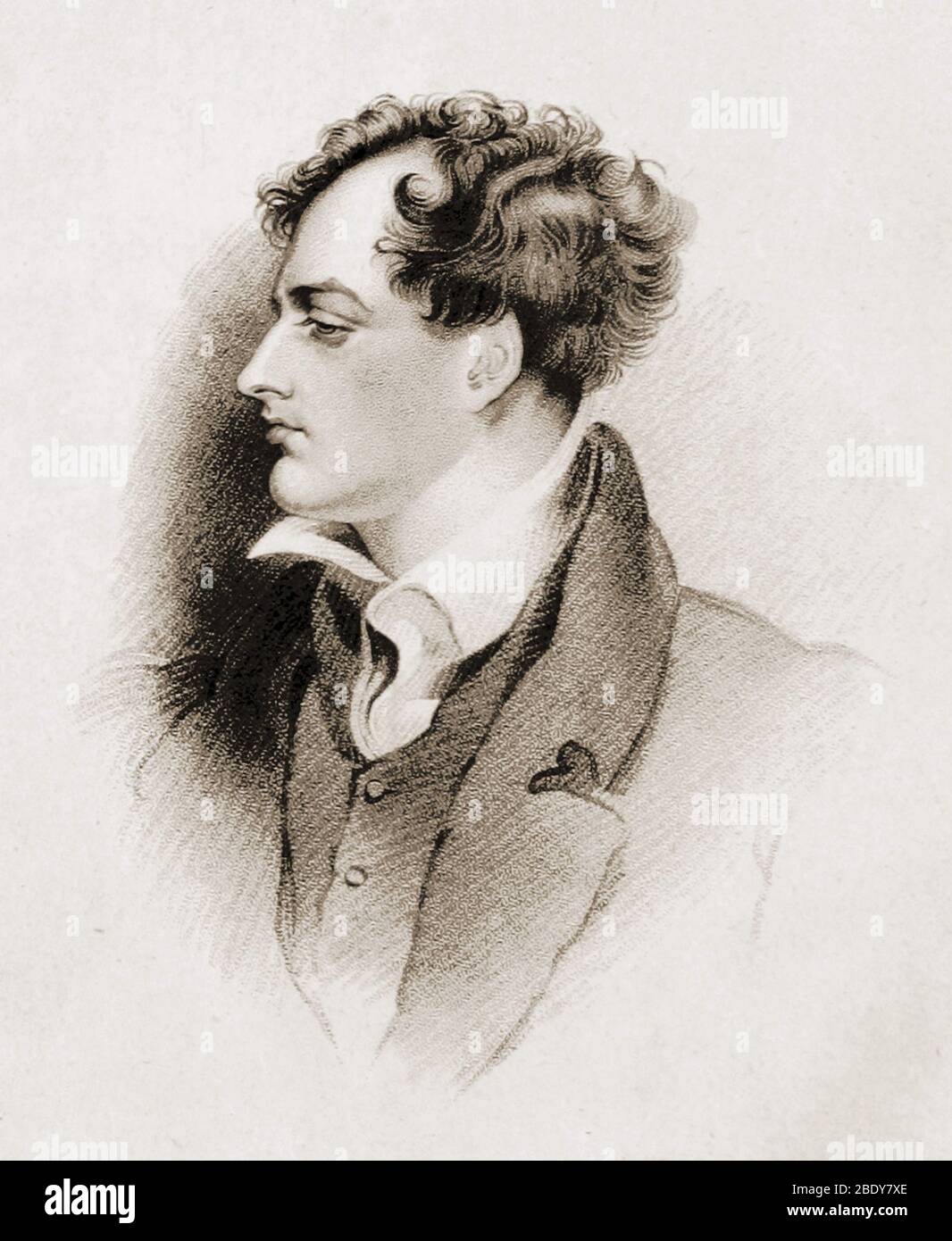 Lord Byron, el poeta romántico inglés Foto de stock