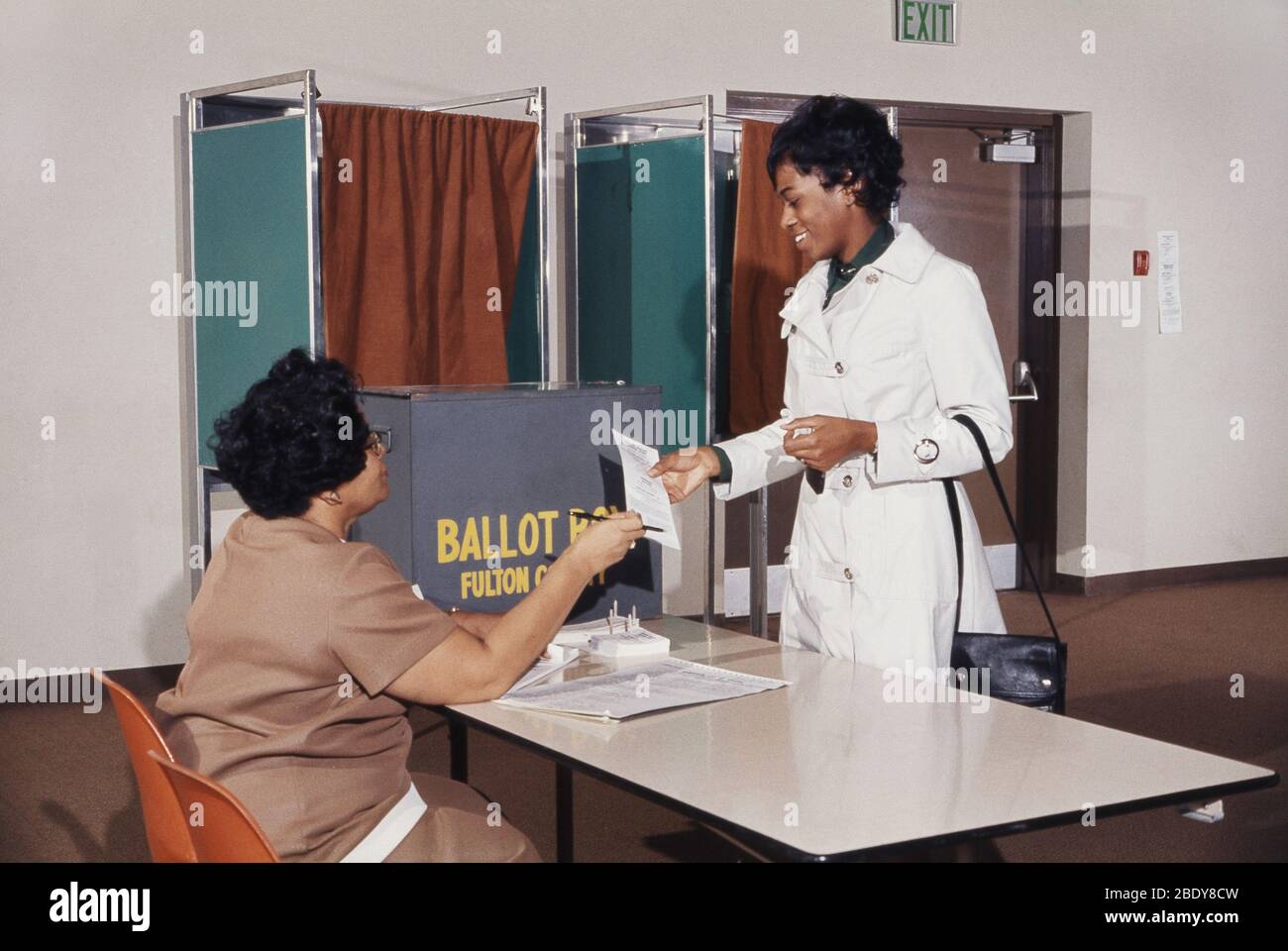 Votantes negros, Atlanta, Georgia, 1977 Foto de stock