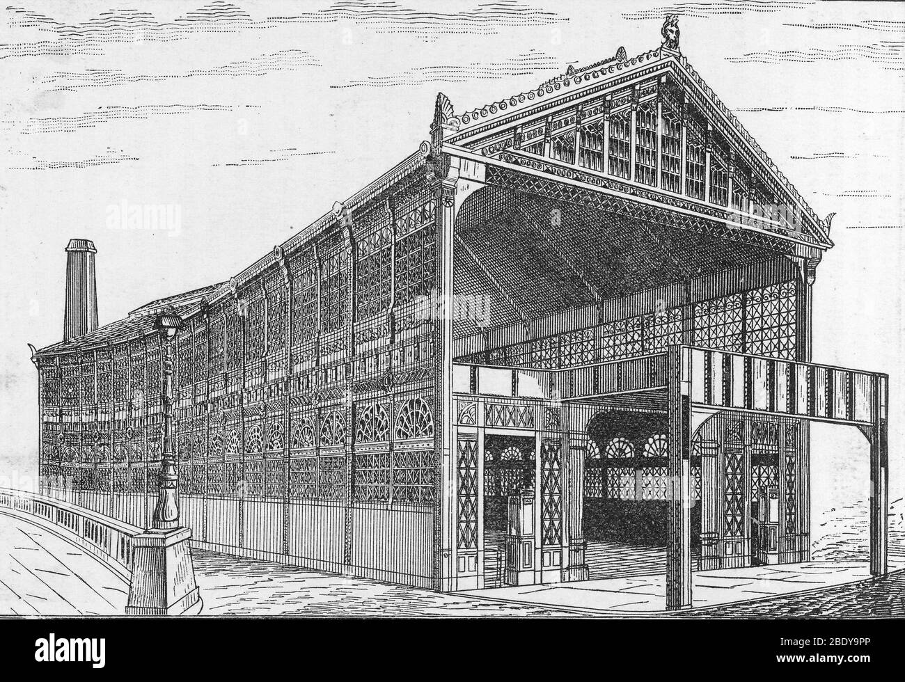 Edificio de la Estación, Puente de Brooklyn, 1883 Foto de stock