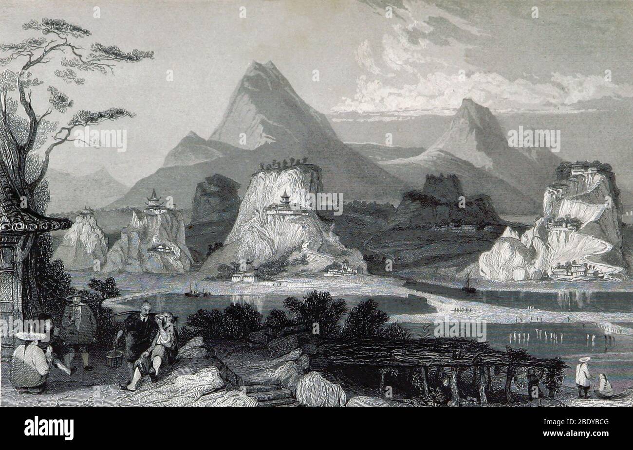 Montaña de siete estrellas, Taipei, siglo XIX Foto de stock