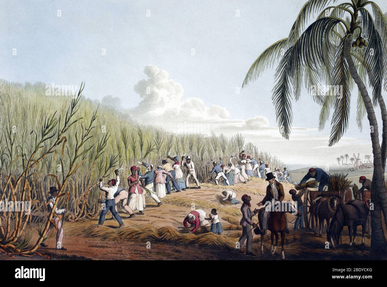 La esclavitud, antigua plantación de azúcar, 1823. Foto de stock