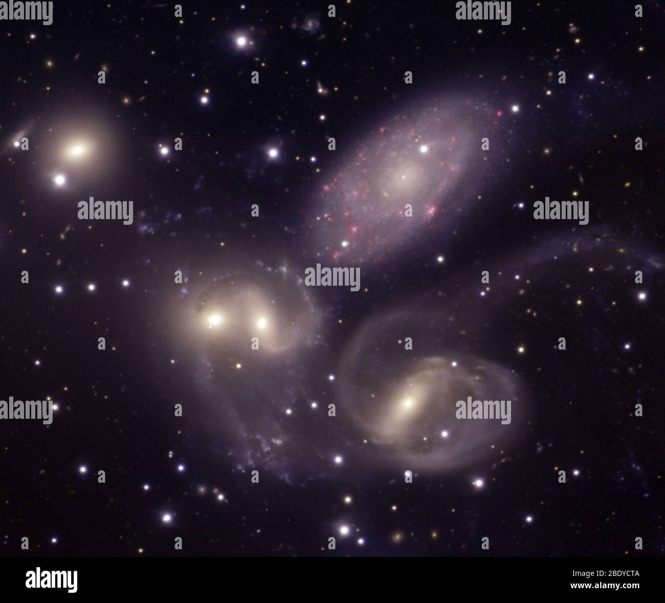 Quinteto de Stephan, Compact Galaxy Group Foto de stock