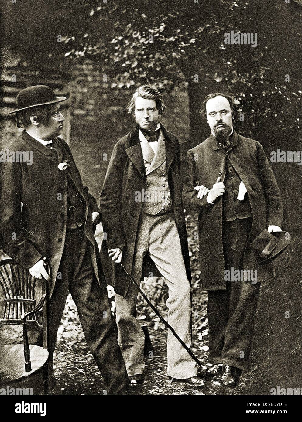 W.B. Scott, John Ruskin, Dante Gabriel Rossetti Foto de stock