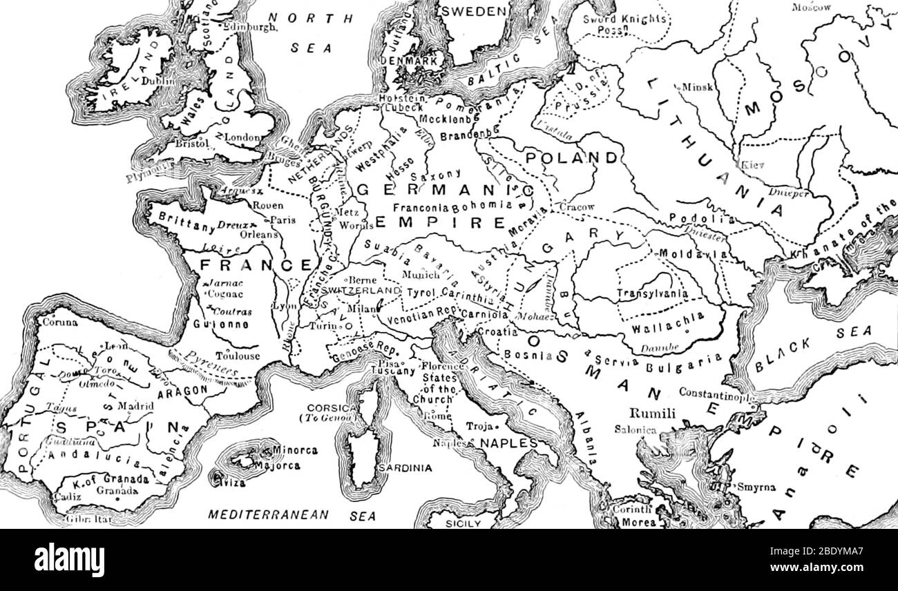 Europa, siglo XV Foto de stock
