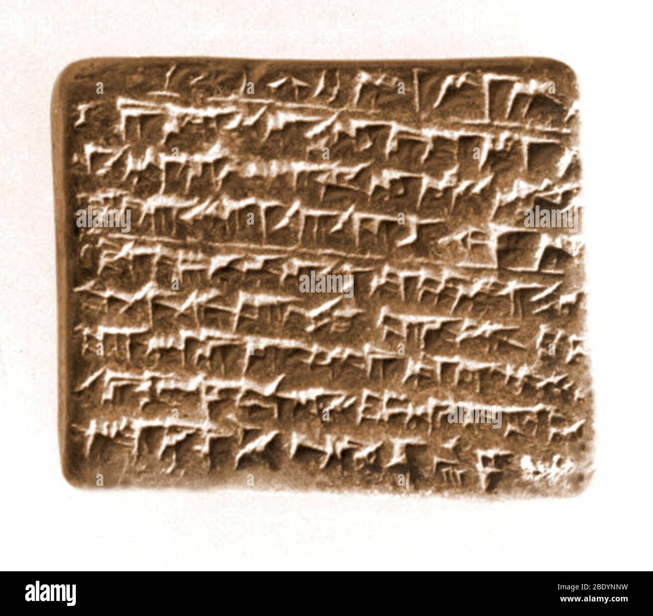 Tableta cuneiforme, fragmento de texto médico Foto de stock