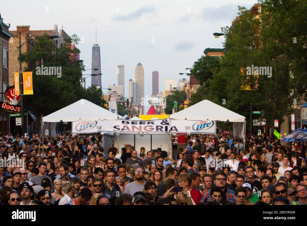 Gran multitud en Street Festival, Chicago, Illinois, EE.UU. Foto de stock