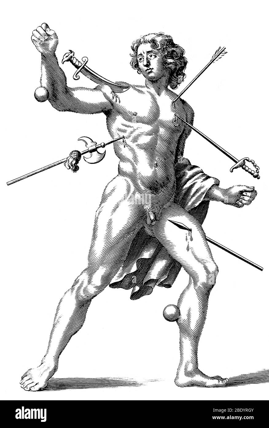 Wound Man, 1678 Foto de stock