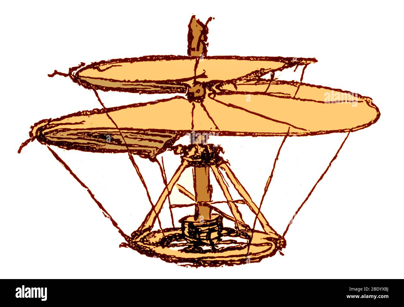 Tornillo helicoidal o helicóptero, Leonardo da Vinci Foto de stock