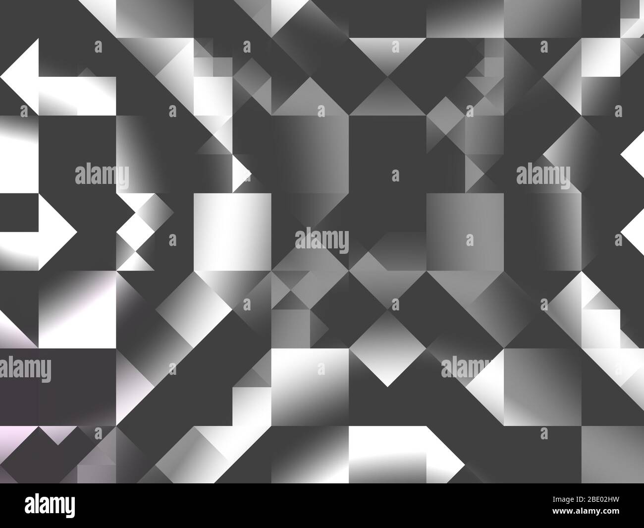 Negro abstracto, blanco, formas geométricas decorativas de gradiente, patrón dinámico gris moderno Foto de stock