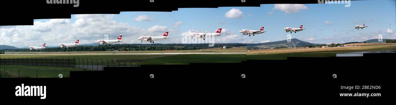 Swiss International Airlines - Despede Panorama Edit Foto de stock