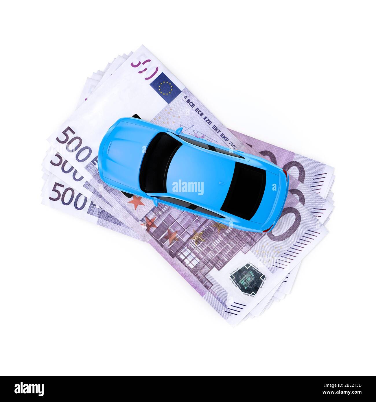 Una imagen de símbolo de efectivo para coche con billetes de 500 euros Foto de stock