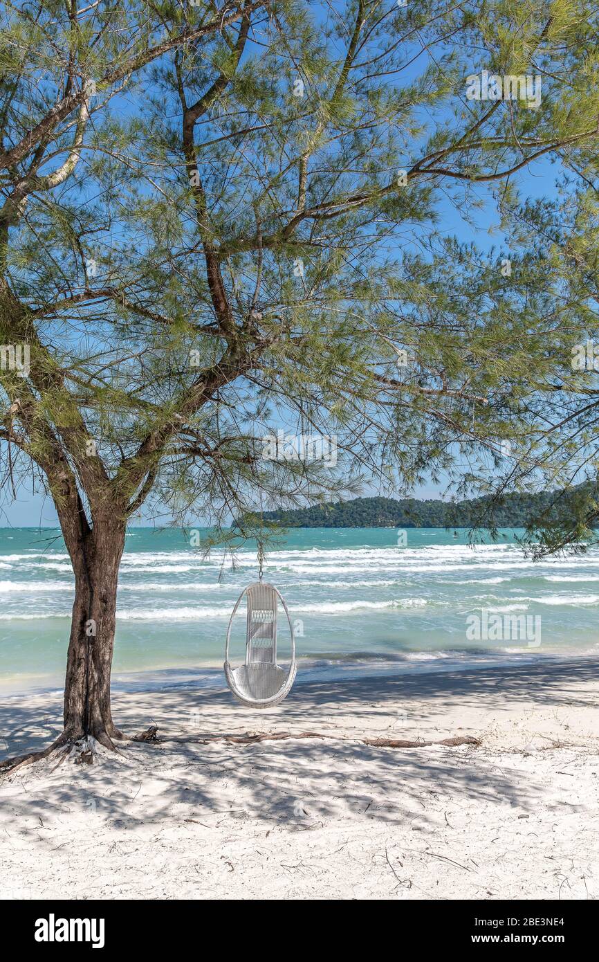 Playa de la bahía de saracen y la isla Koh rong samloem, Camboya. Foto de stock