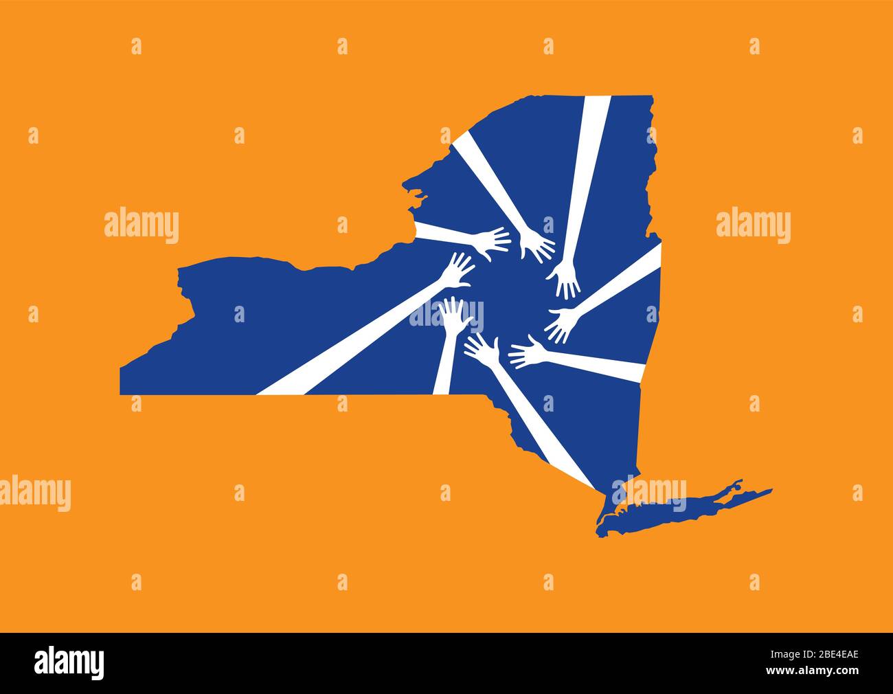 Mapa de manos de New York. Ilustración de diseño vectorial Ilustración del Vector