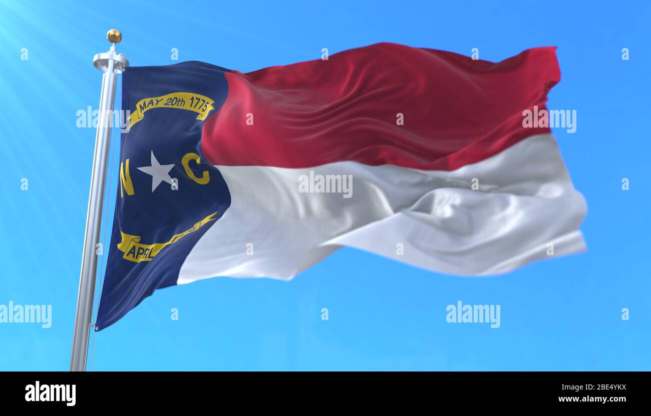 Bandera del estado de Carolina del Norte, región de los Estados Unidos Foto de stock