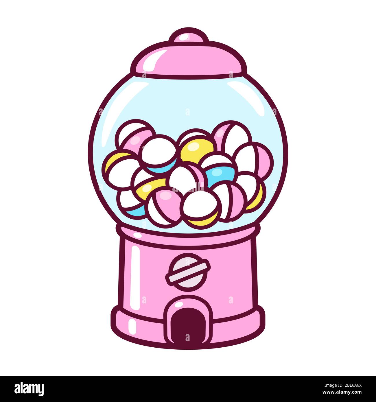 Bonito dibujo animado gashapon, máquina expendedora de cápsulas.  Dispensador de juguete coleccionable japonés rosa, ilustración de arte con  clip vectorial Imagen Vector de stock - Alamy