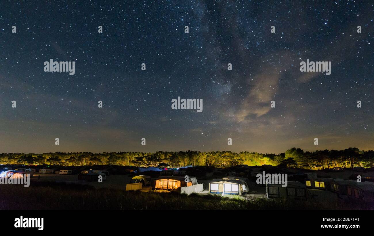 Cielo estrellado sobre Prerow Foto de stock