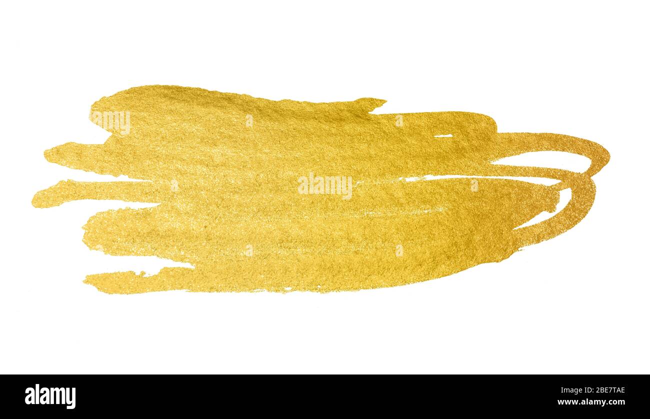 Mancha de acuarela dorada abstracta sobre fondo blanco para tu diseño  Fotografía de stock - Alamy