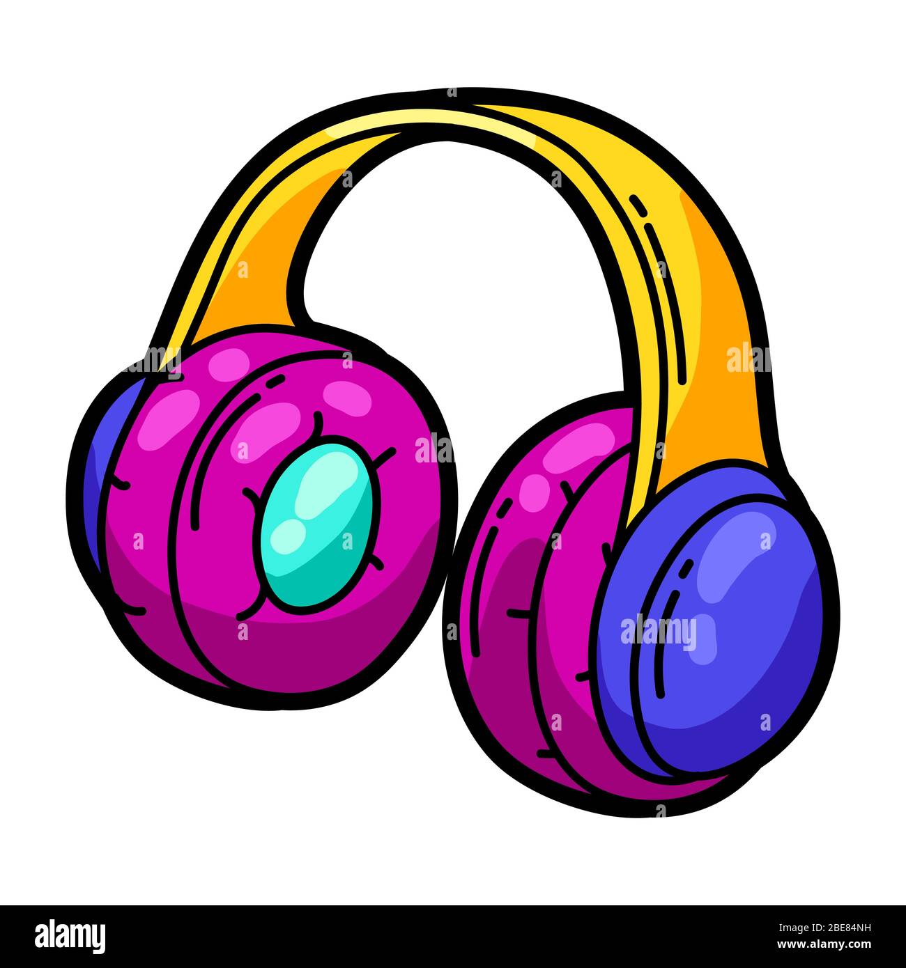 Ilustración de auriculares musicales de dibujos animados Imagen Vector de  stock - Alamy
