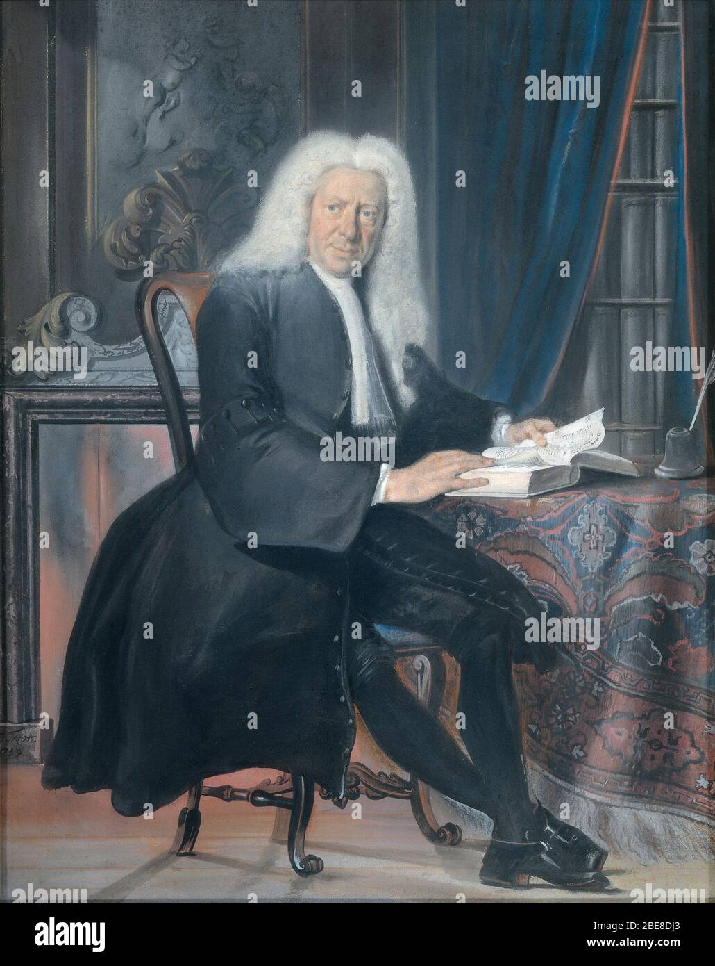 Carel Bouman (1673-1747). Tabaksfactor te Amsterdam en dichter; Nederlands:  Portret van Carel Bouman (1673-1747).